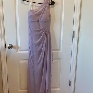 Lavender David’s Bridal One Shoulder Dress